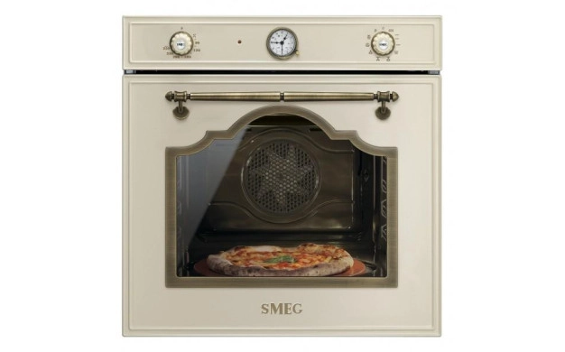 Ретро фурна с пиролиза SMEG SFP750POPZ Серия Cortina, пиролиза, крем с месинг, камък пица, енергиен клас А