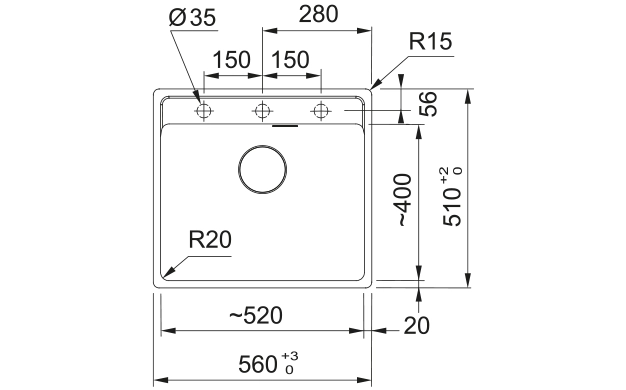 Гранитна мивка FRANKE MRG 610-52 TL 3 1/2″ – Fragranite, Stone Grey, серия Maris