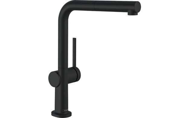 Черен кухненски смесител Hansgrohe Talis M54 72808670 – премиум дизайн с издърпващ се чучур