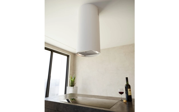 Sirius MO407 White – премиум бял островен аспиратор, Ø37 см, 650 м³/ч