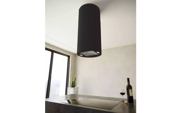 Sirius MO407 Black– премиум черен островен аспиратор, Ø37 см, 650 м³/ч