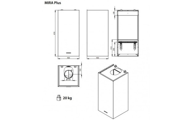 FALMEC MIRA PLUS WALL INOX 40 см – дизайнерски стенен аспиратор