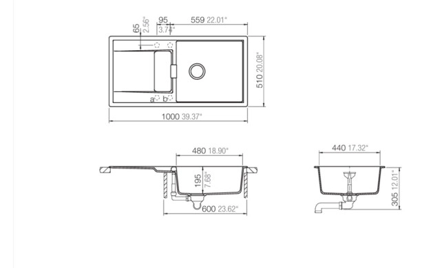 Гранитна мивка SCHOCK MONO D100L Magnolia (89)
