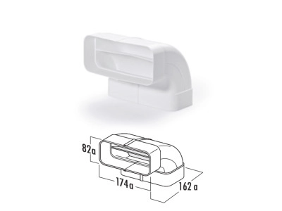 Вертикална извивка 90° с крила Naber Flow 125